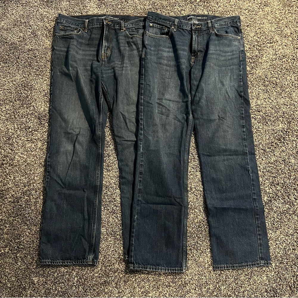 2 Pair of Men’s Old Navy Loose Fit Dark Wash Jeans
